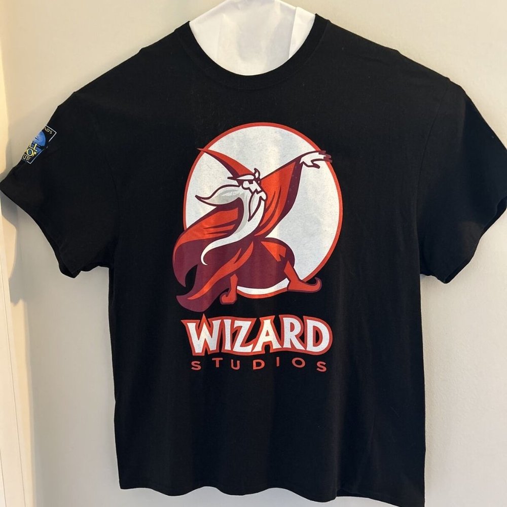 Black XL Wizard Studios T-Shirt short sleeve-Full Moon-horror logo collectibl-NE